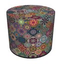 Pufa dekoracyjna, Bertoni, nadruk Valencia - okrągła pufa do salonu, przedpokoju, walec 40cm, elegancka, zamek błyskawiczny, moż