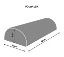 Poduszka półwałek Malaga 10x40 cm - ergonomiczna, z pianką memory, pod plecy, kark i szyję, dekoracyjna - Bertoni