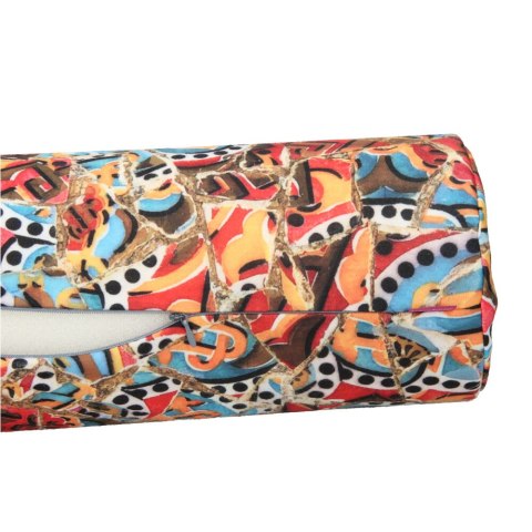 Poduszka rehabilitacyjna wałek Andaluzja Ø15x40 cm - welur, pianka memory foam, do podparcia karku i pleców, Bertoni