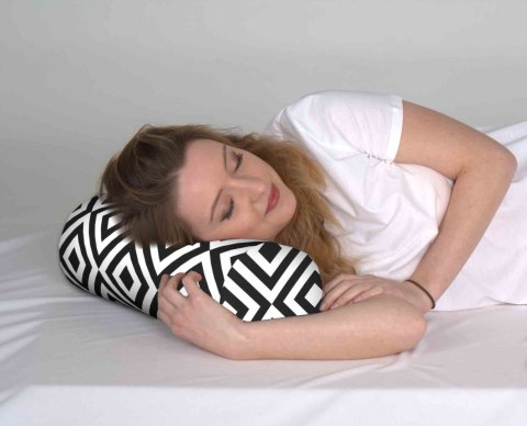 Poduszka rehabilitacyjna wałek Diamond Ø15x40 cm - welur, pianka memory foam, do podparcia karku i pleców, Bertoni