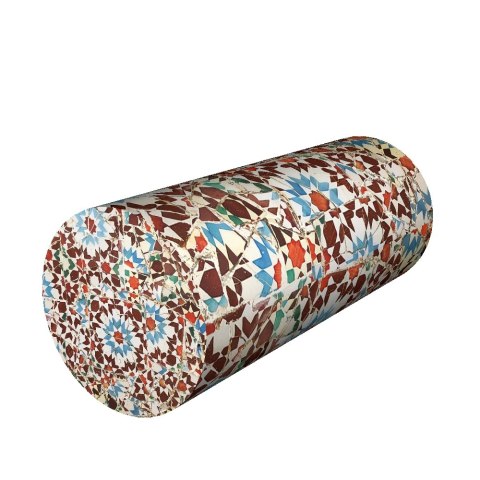 Poduszka rehabilitacyjna wałek Katalonia Ø15x40 cm - welur, pianka memory foam, do podparcia karku i pleców, Bertoni
