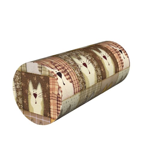Poduszka rehabilitacyjna wałek Pexeso Beige Ø15x40 cm - welur, pianka memory foam, do podparcia karku i pleców, Bertoni