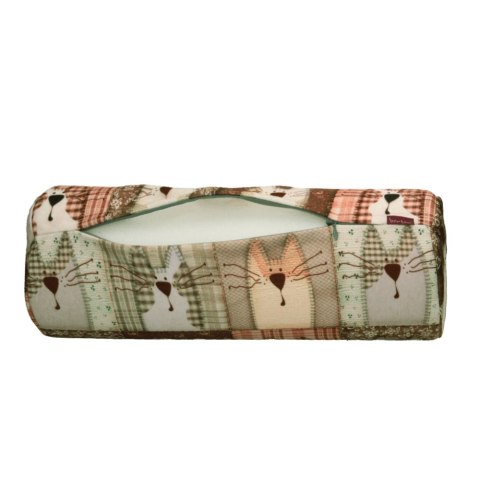 Poduszka rehabilitacyjna wałek Pexeso Beige Ø15x40 cm - welur, pianka memory foam, do podparcia karku i pleców, Bertoni