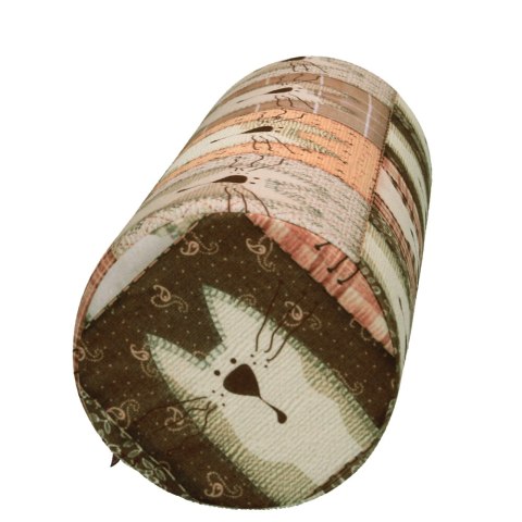 Poduszka rehabilitacyjna wałek Pexeso Beige Ø15x40 cm - welur, pianka memory foam, do podparcia karku i pleców, Bertoni