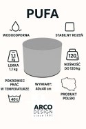 Pufa Codura Wodoodporna do Domu i Ogrodu - wzór Alicante, Elegancka, Wygodna, Stabilna, Zamek Błyskawiczny, 40 cm, Bertoni