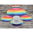 Zestaw podkładek na stół okrągłych 1+4 - COLORFULL