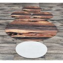 Zestaw podkładek okrągłych na stoł 1+4 Drewno - 33 cm + 4×16 cm | filc ekologiczny, nadruk HD, pranie 40 °C, Bertoni