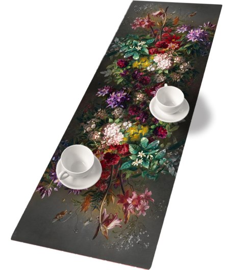 Bieżnik na stół Bukiet 115x40 cm - ekologiczny filc, ochrona stołu, dekoracyjny wzór, Bertoni
