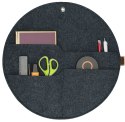 Organizer ścienny filcowy Bertoni „Kółko" XL fi 45 cm - antracyt, 4 kieszenie, ekologiczny