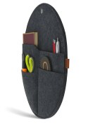 Organizer ścienny filcowy Bertoni „Kółko" XL fi 45 cm - antracyt, 4 kieszenie, ekologiczny