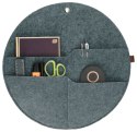Organizer ścienny filcowy Bertoni „Kółko" XL fi - 45 cm - szary, 4 kieszenie, ekologiczny