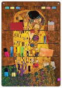 Organizer ścienny z filcu Bertoni Pocałunek 45×65 cm - antracyt, 8 kieszeni, nadruk HD, dekoracyjny i praktyczny