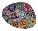 Podkładka owalna na stół, wzór Valencia 36×32 cm - gruby filc 4 mm, full-color, odporna na temperaturę do 120 °C, do kuchni lub 