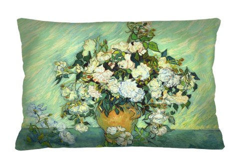Poduszka dekoracyjna Elegance Print Róże (Van Gogh) 40×60 cm - Welurowa, Dwustronny Nadruk, Zamek, Antyalergiczny Wkład, Produkt