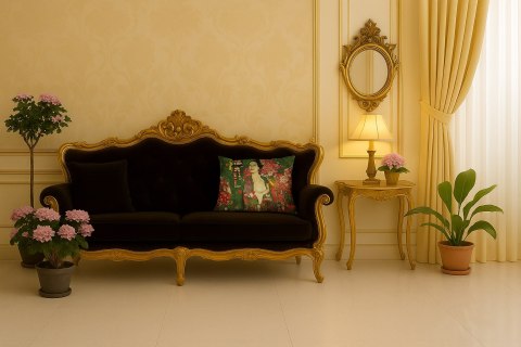Poduszka dekoracyjna Elegance Print Tancerka (Klimt) 40×60 cm - Welurowa, Dwustronny Nadruk, Zamek, Antyalergiczny Wkład, Produk