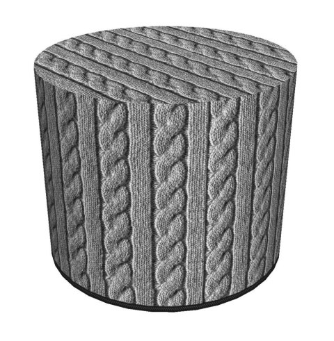 Pufa Codura Wodoodporna do Domu i Ogrodu - wzór Warkocz, Elegancka, Wygodna, Stabilna, Zamek Błyskawiczny, 40 cm, Bertoni