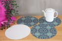 Zestaw 4 podkładek okrągłych na stół 4D 33 cm - ANAIS | Ekologiczny filc, nadruk HD, pranie 40 °C, Bertoni