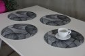 Zestaw 4 podkładek okrągłych na stół 4D 33 cm - FRAGILE | Ekologiczny filc, nadruk HD, pranie 40 °C, Bertoni