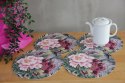 Zestaw 4 podkładek okrągłych na stół 4D 33 cm - IKEBANA | Ekologiczny filc, nadruk HD, pranie 40 °C, Bertoni