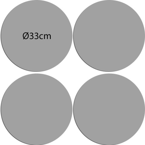 Zestaw 4 podkładek okrągłych na stół 4D 33 cm - LORD | Ekologiczny filc, nadruk HD, pranie 40 °C, Bertoni