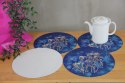 Zestaw 4 podkładek okrągłych na stół 4D 33 cm - MIDNIGHT | Ekologiczny filc, nadruk HD, pranie 40 °C, Bertoni