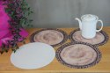 Zestaw 4 podkładek okrągłych na stół 4D 33 cm - ROBINA | Ekologiczny filc, nadruk HD, pranie 40 °C, Bertoni