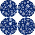 Zestaw 4 podkładek okrągłych na stół 4D 33 cm - SNOW | Ekologiczny filc, nadruk HD, pranie 40 °C, Bertoni