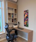 Organizer ścienny z filcu Bertoni Enigma 25×95 cm - antracyt, nadruk HD, kieszenie, dekoracyjny i praktyczny