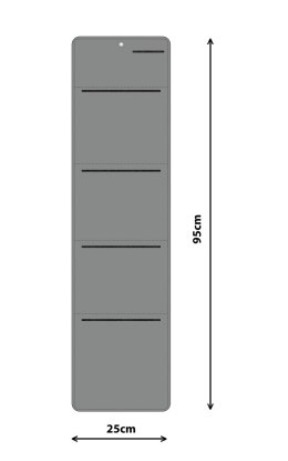 Organizer ścienny z filcu Bertoni Valencia 25×95 cm - antracyt, nadruk HD, kieszenie, dekoracyjny i praktyczny