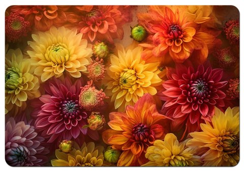 Podkładka na biurko 50×70 cm, wzór Asters - ekologiczny filc, nadruk HD, ochrona blatu, do biura i pokoju - Bertoni