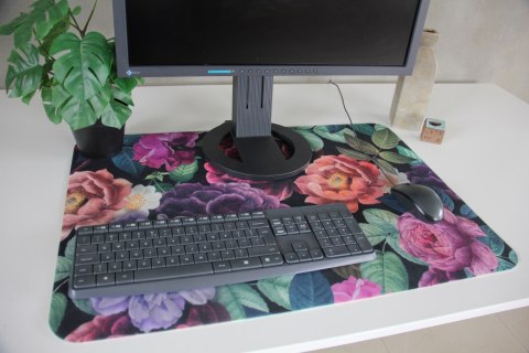 Podkładka na biurko 50×70 cm, wzór Enigma - ekologiczny filc, nadruk HD, ochrona blatu, do biura i pokoju - Bertoni