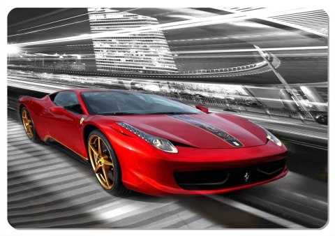 Podkładka na biurko 50×70 cm, wzór Ferrari - ekologiczny filc, nadruk HD, ochrona blatu, do biura i pokoju - Bertoni