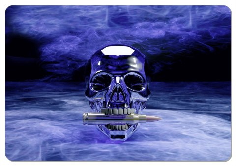 Podkładka na biurko 50×70 cm, wzór Skull - ekologiczny filc, nadruk HD, ochrona blatu, do biura i pokoju - Bertoni