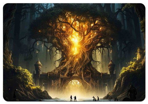 Podkładka na biurko 50×70 cm, wzór Tree of Life - ekologiczny filc, nadruk HD, ochrona blatu, do biura i pokoju - Bertoni