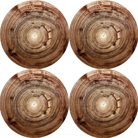 Zestaw 4 podkładek okrągłych 33 cm - gruby filc 4 mm, odporne na gorąco, dekoracyjne, wzór Kempas - Bertoni