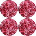 Zestaw 4 podkładek okrągłych na stół 4D 33 cm - VALENTINE ROSES | Ekologiczny filc, nadruk HD, pranie 40 °C, Bertoni