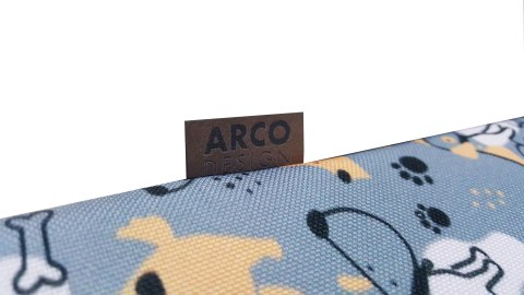 Legowisko materac dla psa XXL 110×80×5 cm - pianka, wodoodporny pokrowiec, nadruk „Grey Dogs", Bertoni