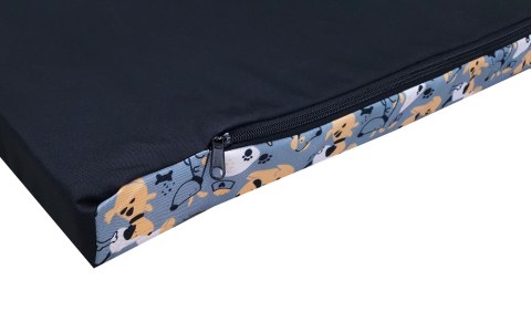 Legowisko materac dla psa XXL 110×80×5 cm - pianka, wodoodporny pokrowiec, nadruk „Grey Dogs", Bertoni