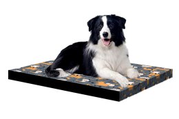 Legowisko materac dla psa XL 80×55×5 cm - pianka, wodoodporny pokrowiec, nadruk „Grey Dogs