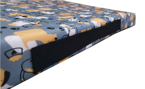 Materac ortopedyczny dla psa ORTO XXL 110×80×7 cm - nadruk Grey Dogs, pianka memory, wodoodporny pokrowiec, Bertoni
