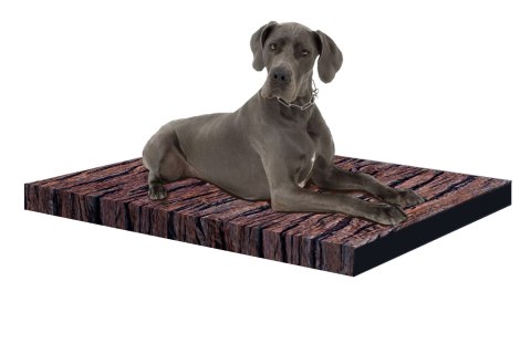 Materac ortopedyczny dla psa ORTO XL 80×55×7 cm - nadruk Akacja, pianka memory, wodoodporny pokrowiec, Bertoni