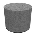 Pufa dekoracyjna, Bertoni, nadruk Szara - okrągła pufa do salonu, przedpokoju, walec 40cm, elegancka, zamek błyskawiczny, możliw