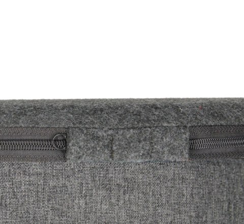 Pufa dekoracyjna, Bertoni, nadruk Szara - okrągła pufa do salonu, przedpokoju, walec 40cm, elegancka, zamek błyskawiczny, możliw