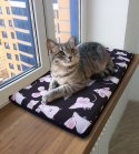 Poduszka dla kota na parapet 55x25 cm, Myszki - wodoodporna, wygodna i stabilna z 2 samoprzylepnymi paskami