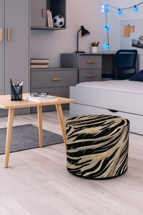 Pufa Codura Wodoodporna do Domu i Ogrodu - wzór Zebra New, Elegancka, Wygodna, Stabilna, Zamek Błyskawiczny, 40 cm, Bertoni