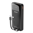 Powerbank 20000mAh 22.5W PD USB-C USB-A z wbudowanymi kablami iPhone Lightning USB-C - czarny