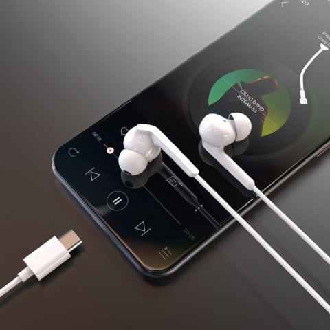 Słuchawki dokanałowe X3C+ przewodowe USB-C 1.2m - białe