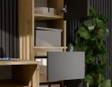Szafka Słupek LIOR 2D1S DĄB ARTISAN / CZERŃ Regał z Szufladą Do Pokoju Biura