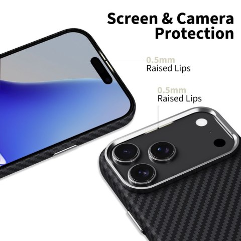Etui case na iPhone 17 Pro Max Ion Carbon MagSafe - szaro-czarne