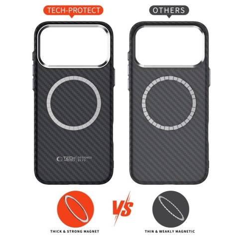 Etui case na iPhone 17 Pro Max Ion Carbon MagSafe - szaro-czarne